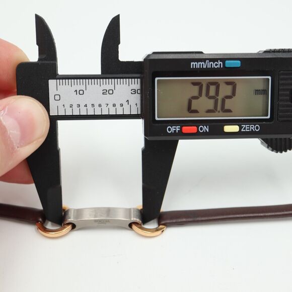 Boccia Titanium Link Bracelet Brown Leather Strap - Picture 12 of 12